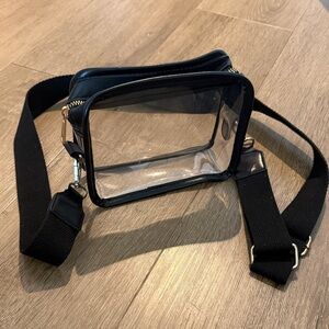 Clear Crossbody Bag with Black Strap